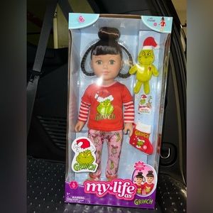 My Life As Poseable Grinch Sleepover Doll, Dark Brunette Hair, Green Eyes
